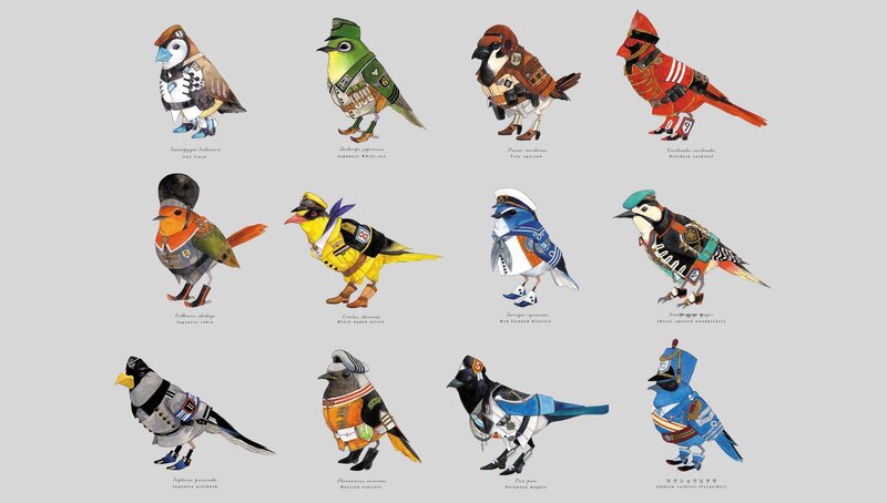 Birds in military uniforms