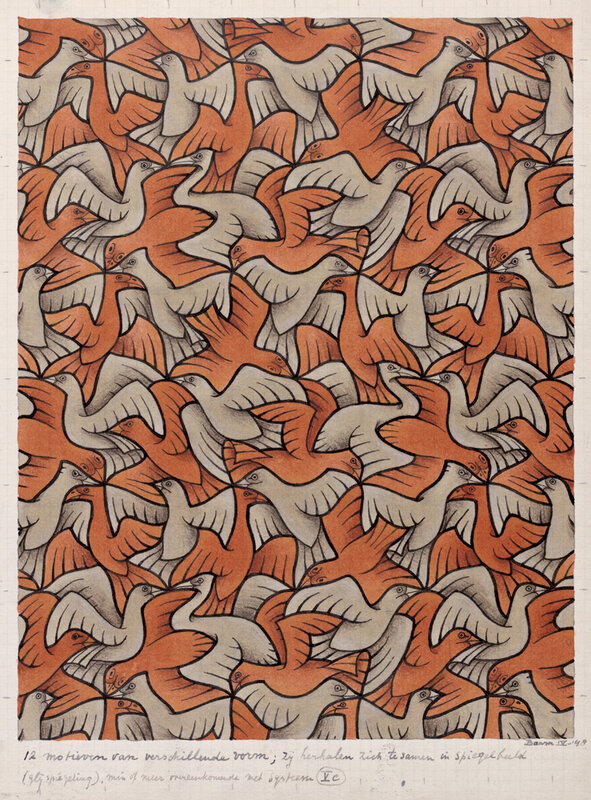 Birds in tessellation pattern