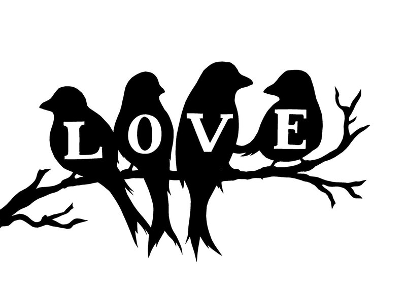 Birds on a Branch — Black