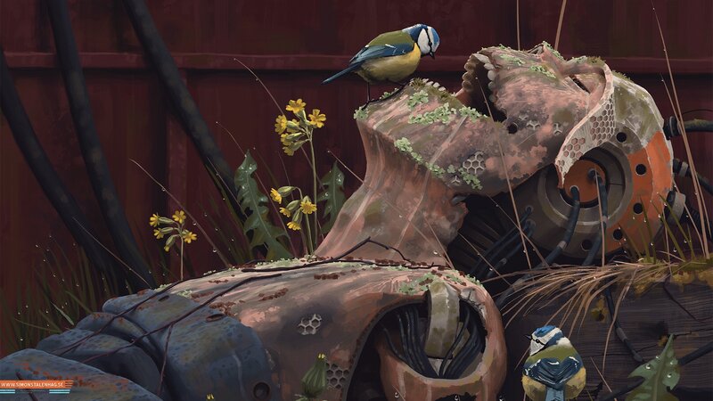 Birds on Robot Remains