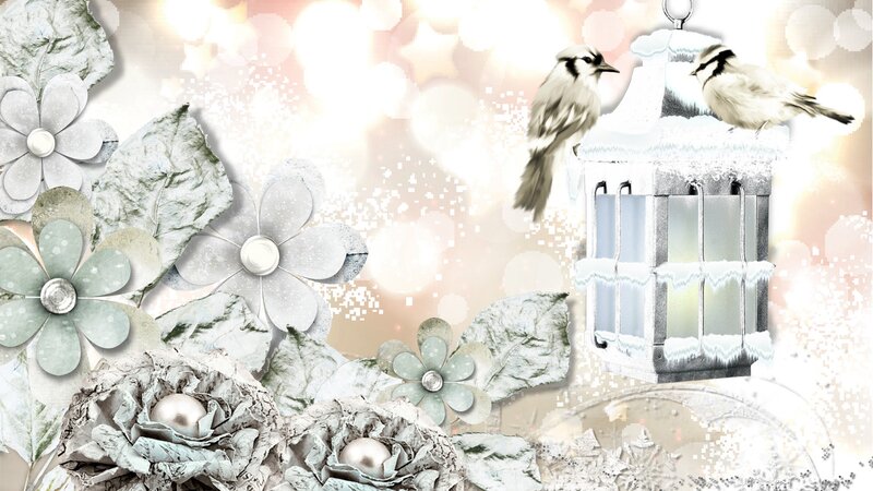 Birds on Snow-covered Lantern