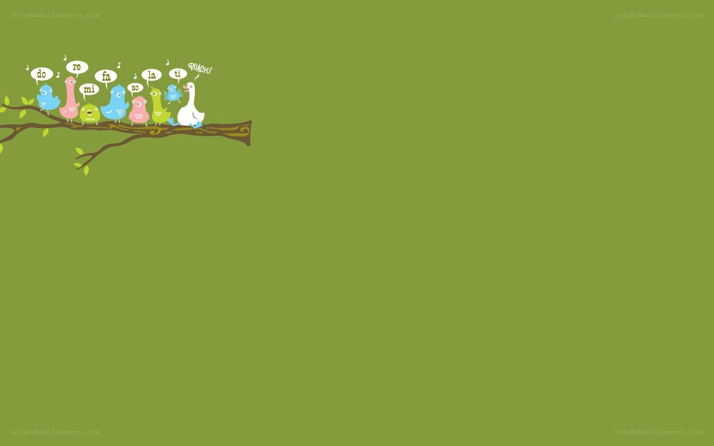 birds singing on a branch