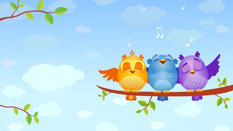 birds singing on a branch