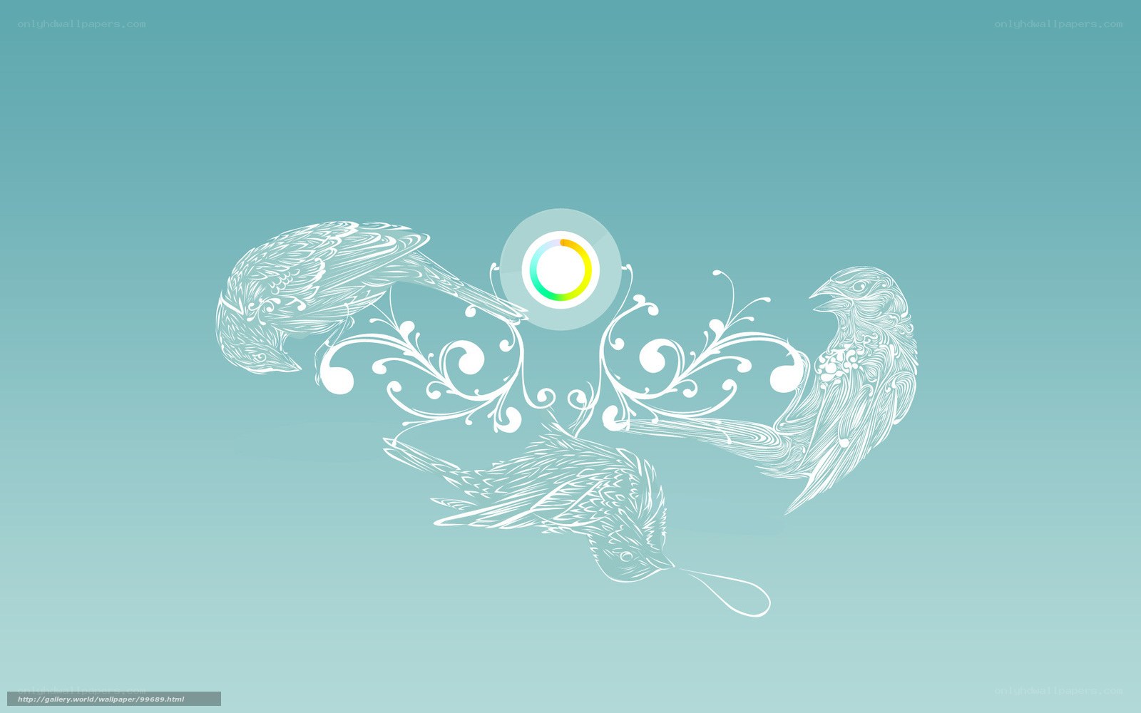 Birds with floral design