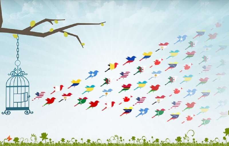 Birds with National Flags