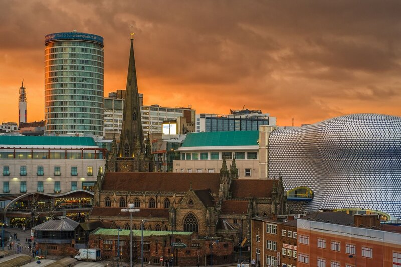 Birmingham City Skyline — Orange