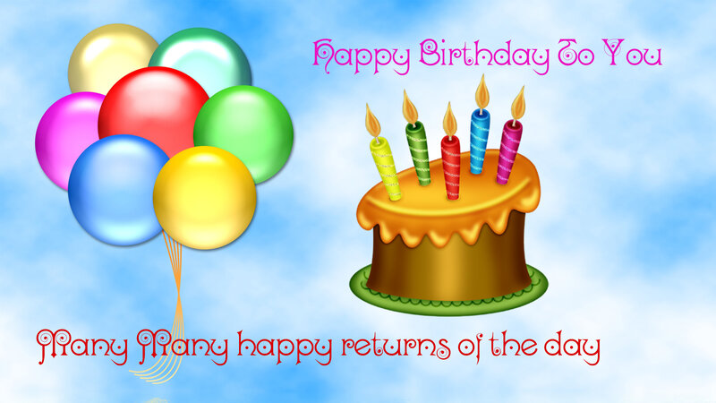 Birthday Cake and Balloons