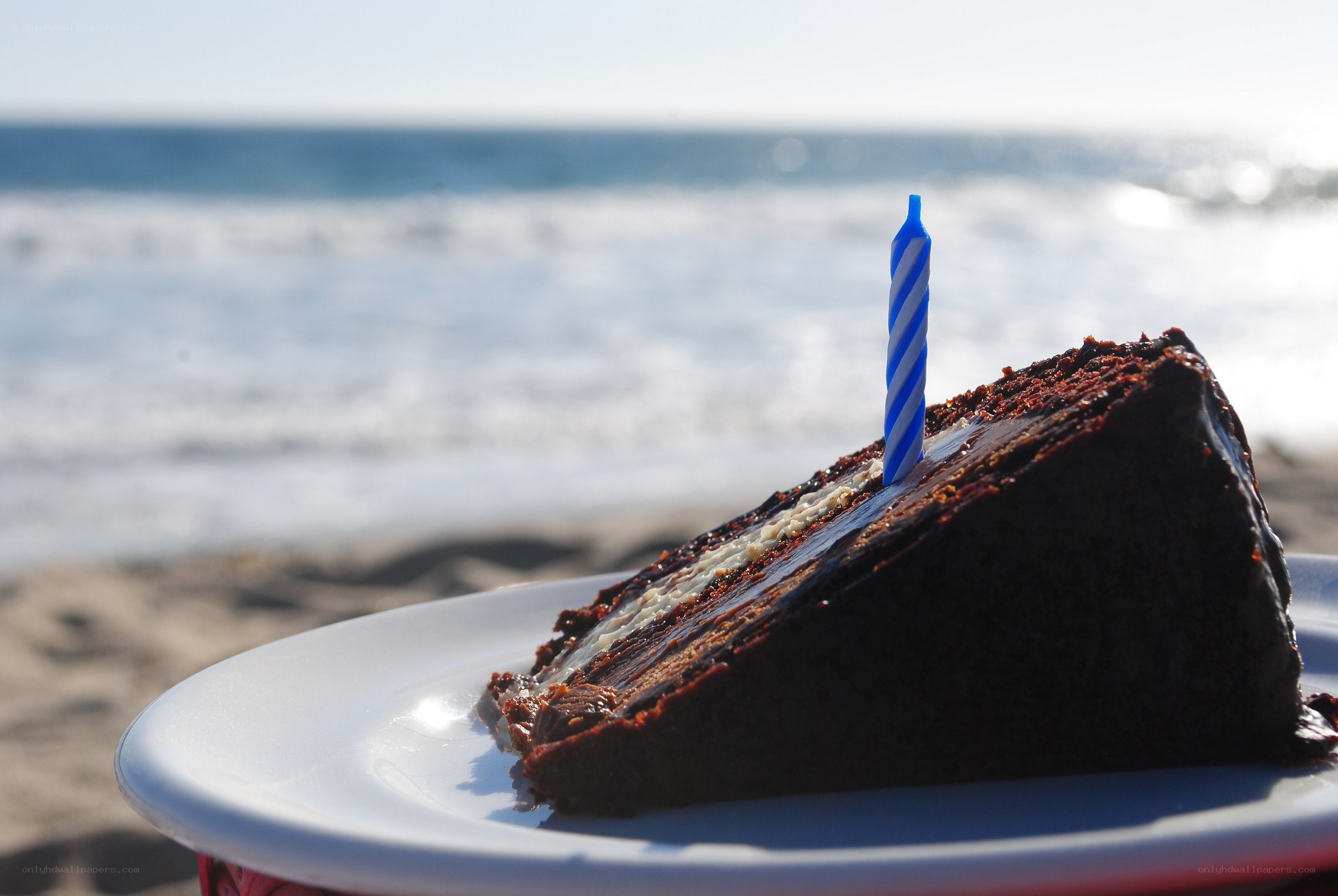 Birthday cake on the beach