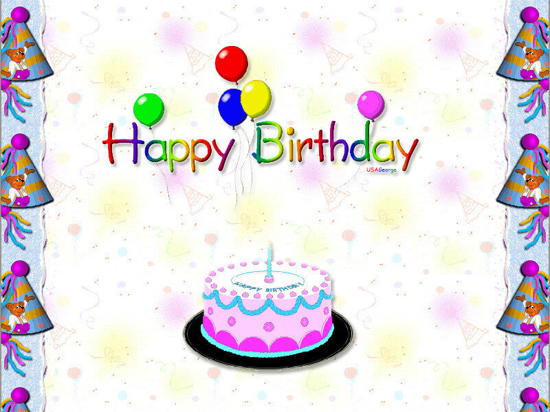 Birthday Cake with Balloons