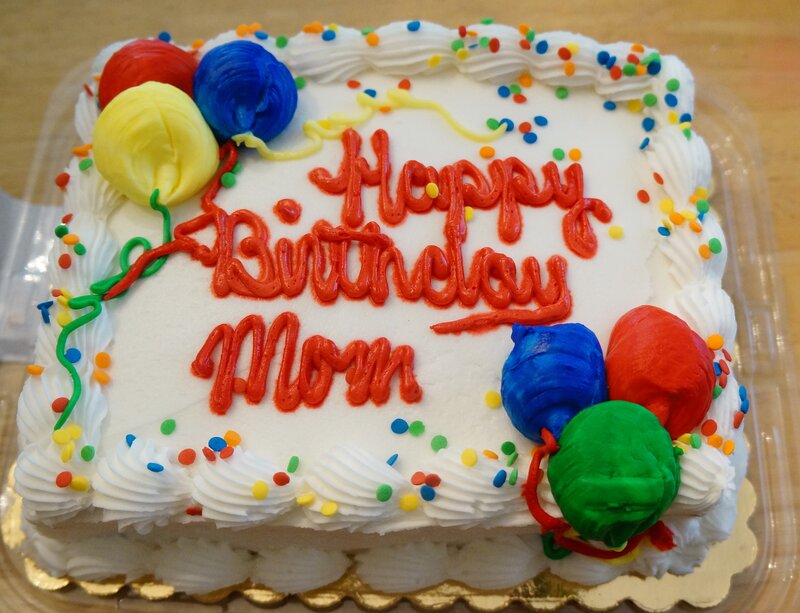 Birthday Cake with Balloons — White