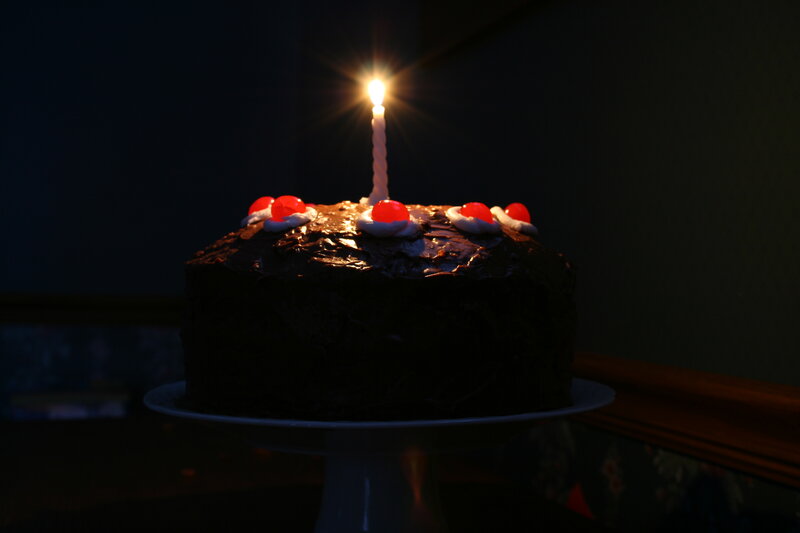 birthday cake with candle