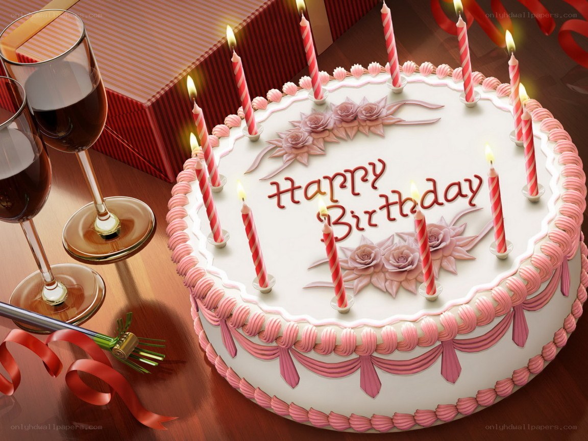 Birthday cake with candles