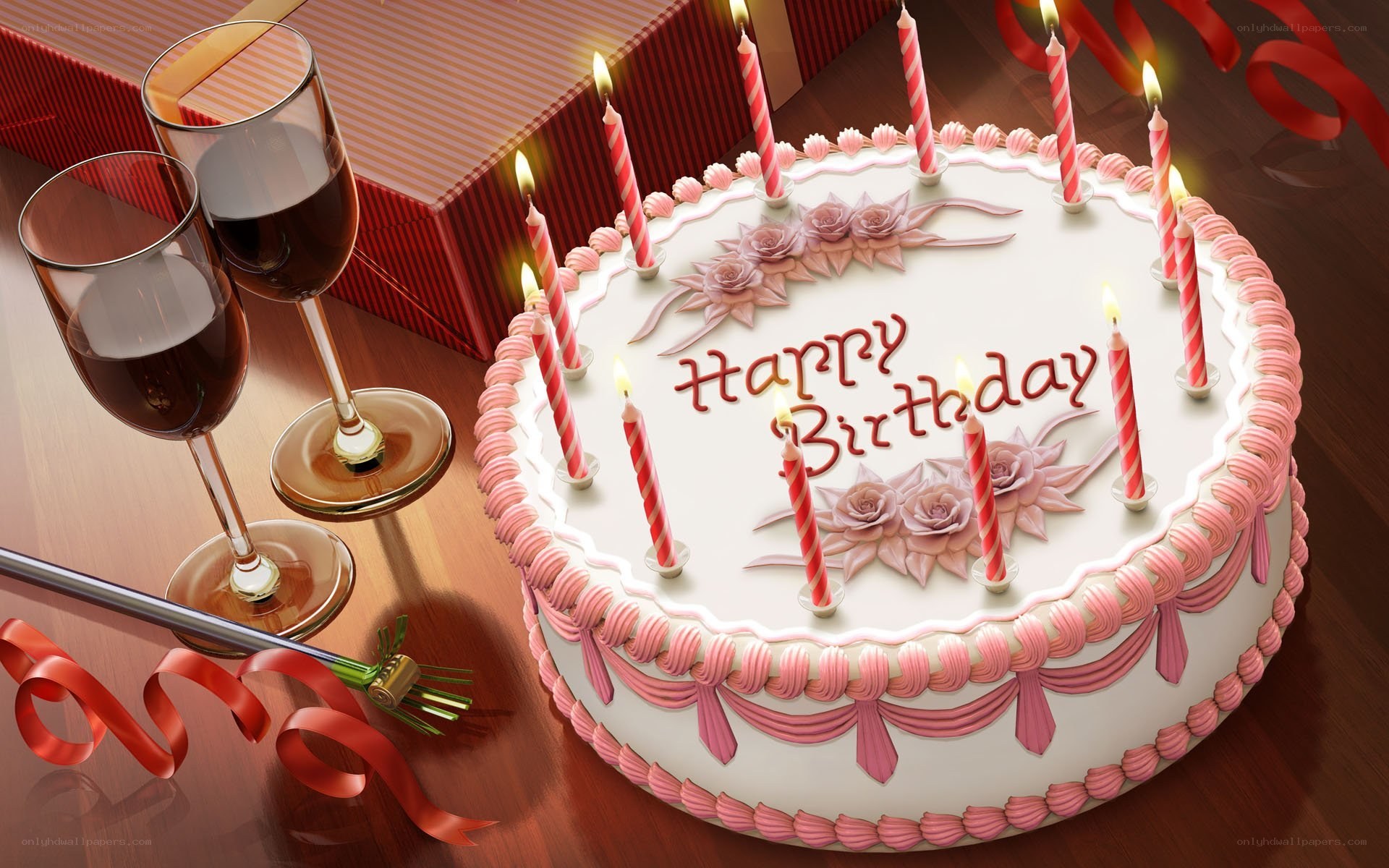 birthday cake with candles