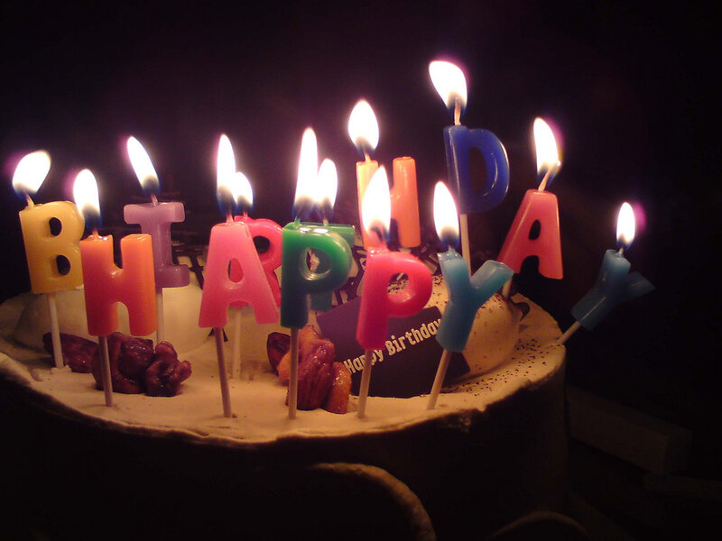 Birthday Cake with Candles — Black