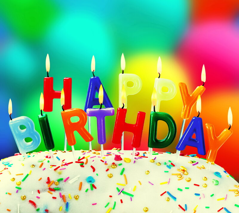 Birthday Cake with Candles — Green, Celebratory