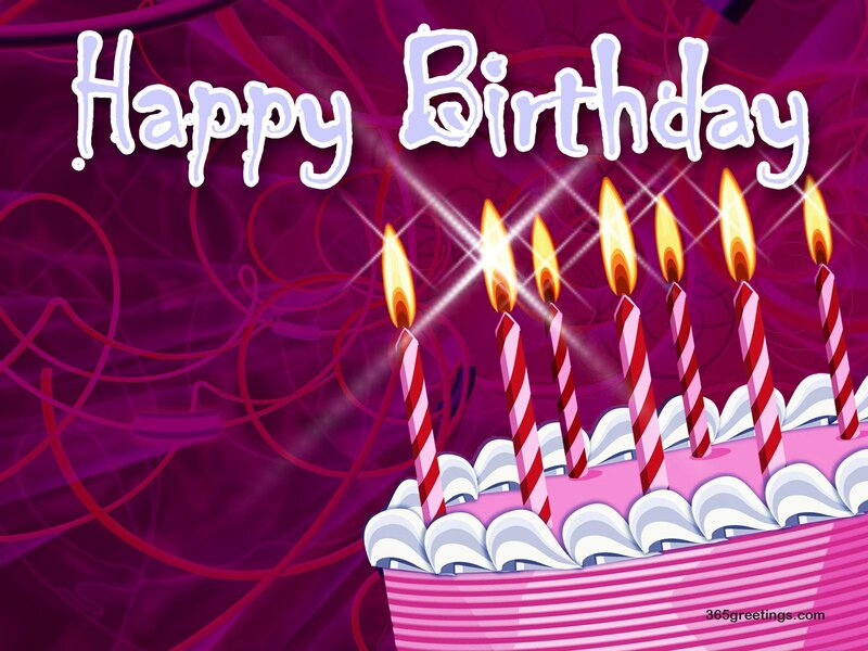 Birthday Cake with Candles — Purple