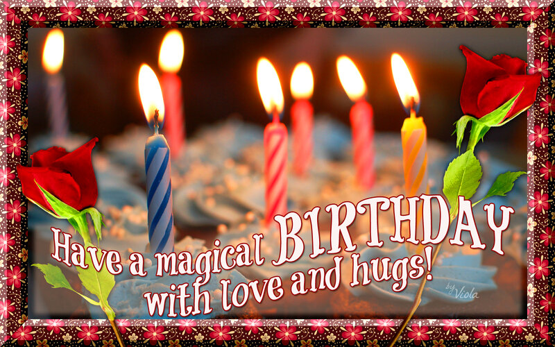 Birthday Cake with Candles — Red
