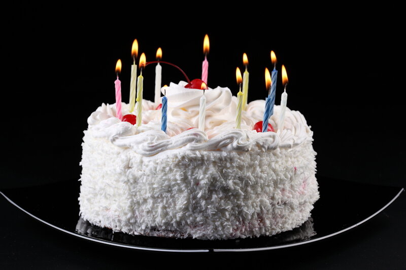 Birthday Cake with Candles — White