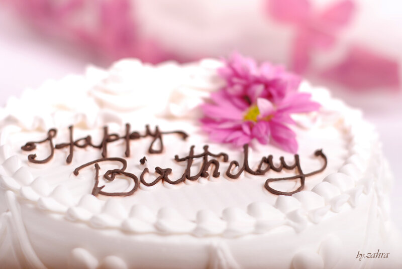 Birthday Cake with Flower