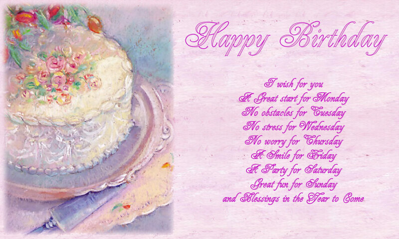 Birthday Cake with Flowers — Pink