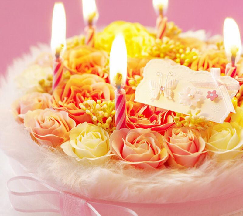 Birthday Cake with Flowers