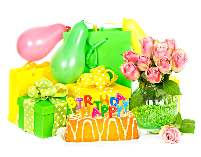 Birthday Cake with Gifts — Green