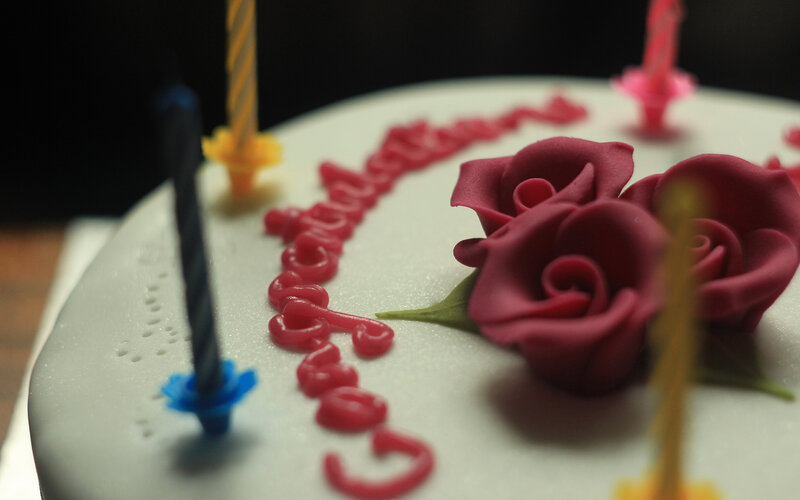Birthday Cake with Roses