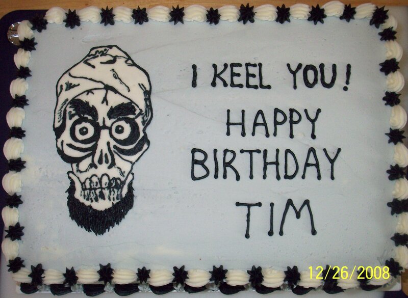birthday cake with skull design