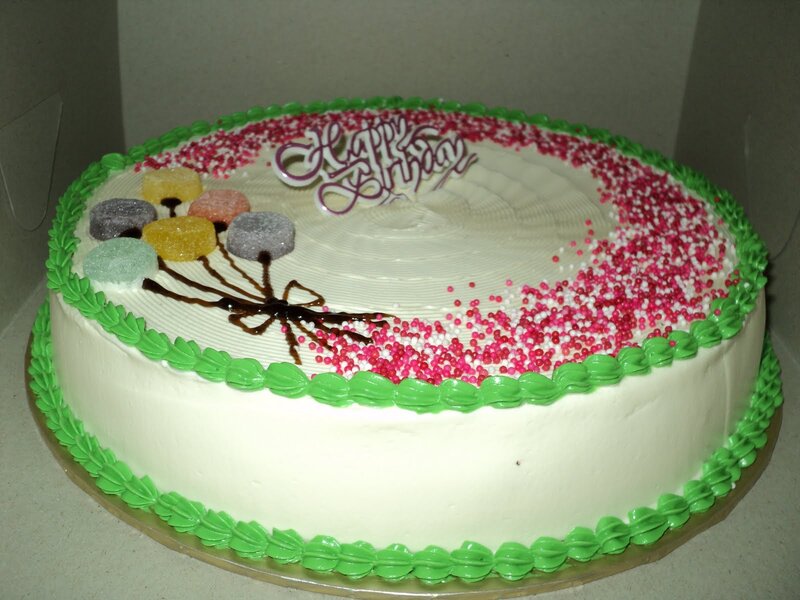 Birthday Cake with Sprinkles — White