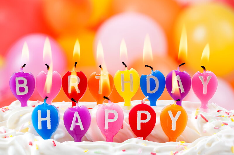 Birthday Candles on Cake — White