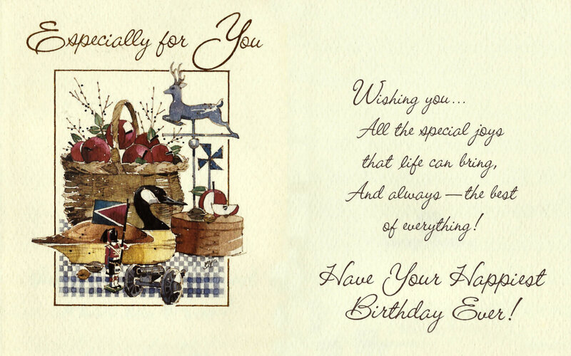 Birthday Card Illustration — Beige