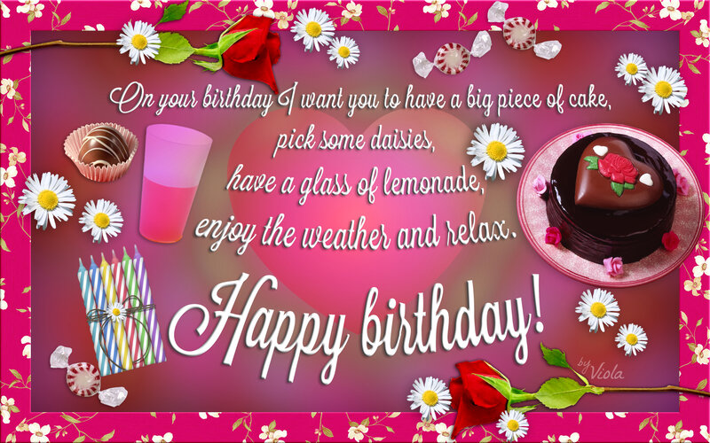 Birthday Card Illustration — Pink, Celebratory