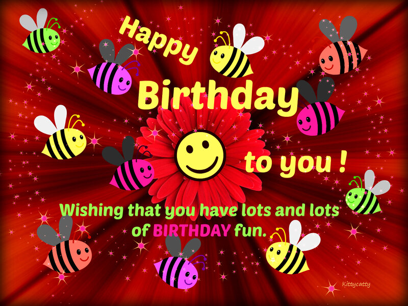 Birthday Card with Bees