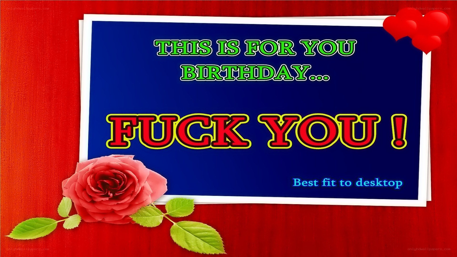 Birthday card with curse