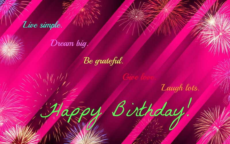 Birthday Card with Fireworks