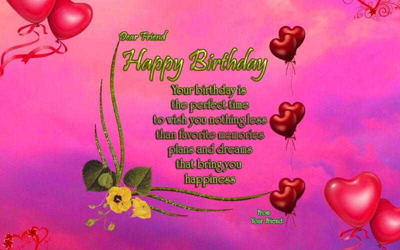 Birthday Card with Hearts — Pink