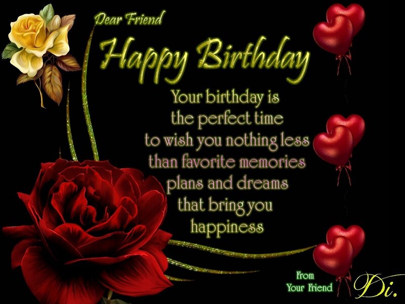 Birthday Card with Roses — Black