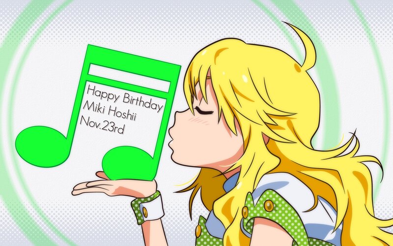 Birthday girl with music note