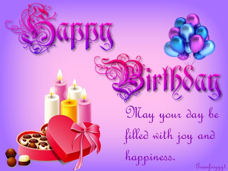 Birthday Greeting Card — Purple