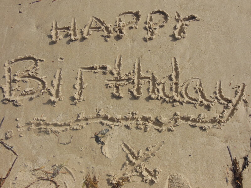 Birthday Message in Sand