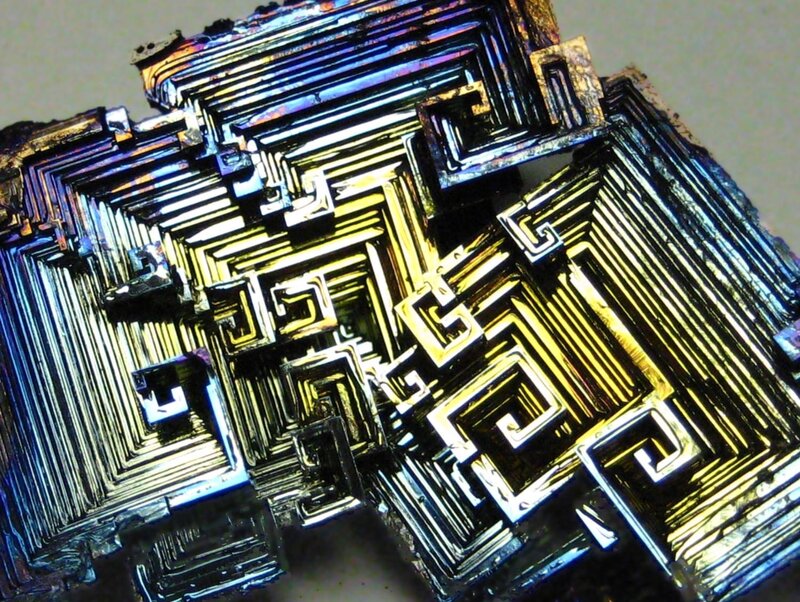 Bismuth Crystal Formation — Gold, Dramatic