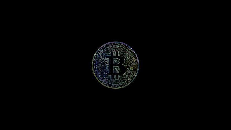 Bitcoin Logo on Black