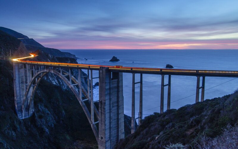 Bixby Creek Bridge at dusk