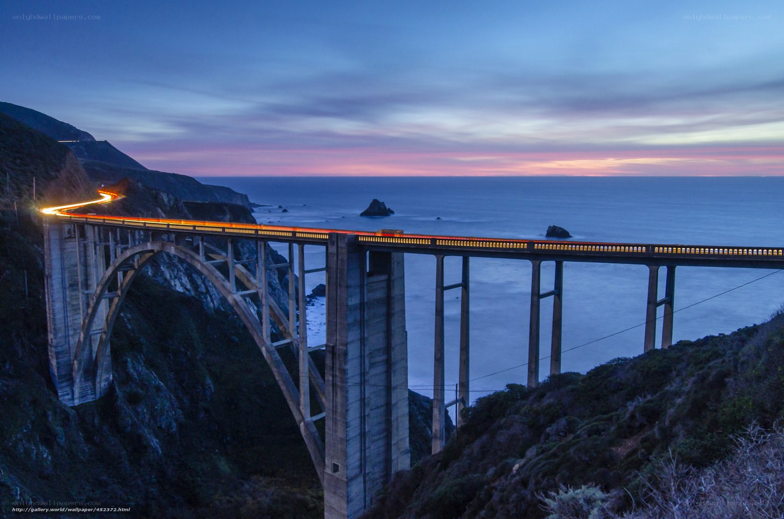 Bixby Creek Bridge at dusk