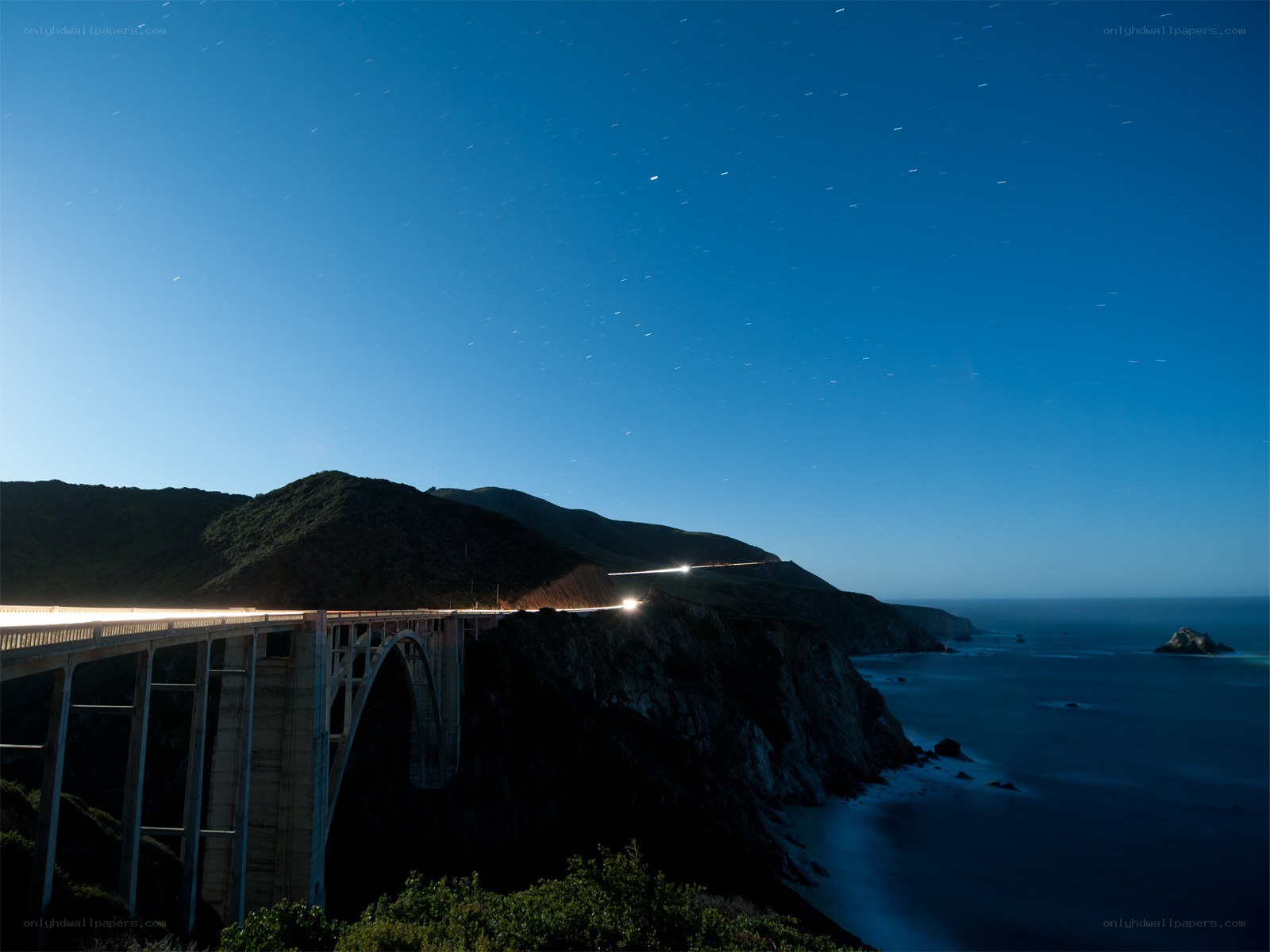 Bixby Creek Bridge at night