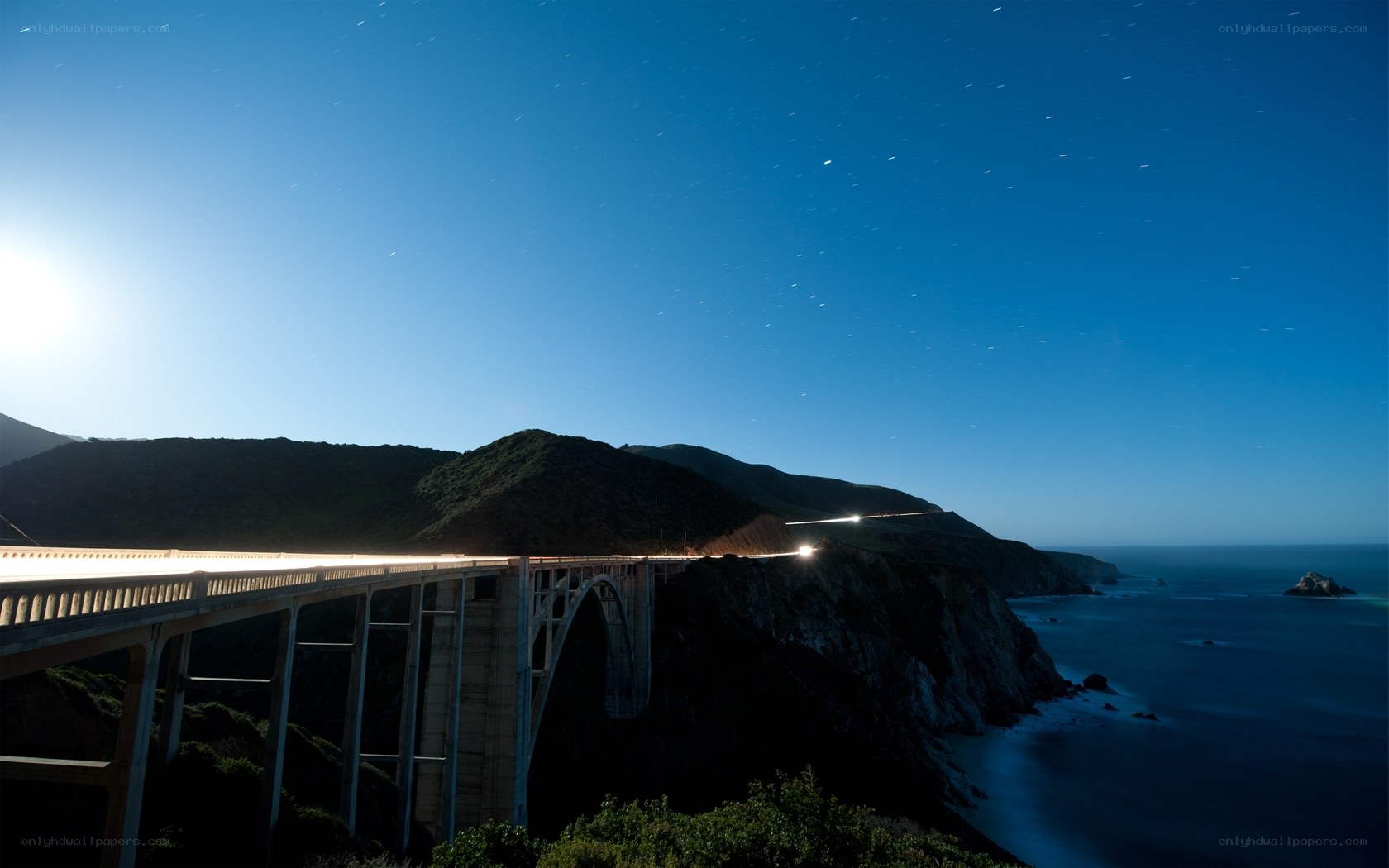 Bixby Creek Bridge at night
