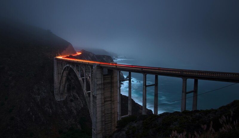 Bixby Creek Bridge — Blue, Dramatic, Night