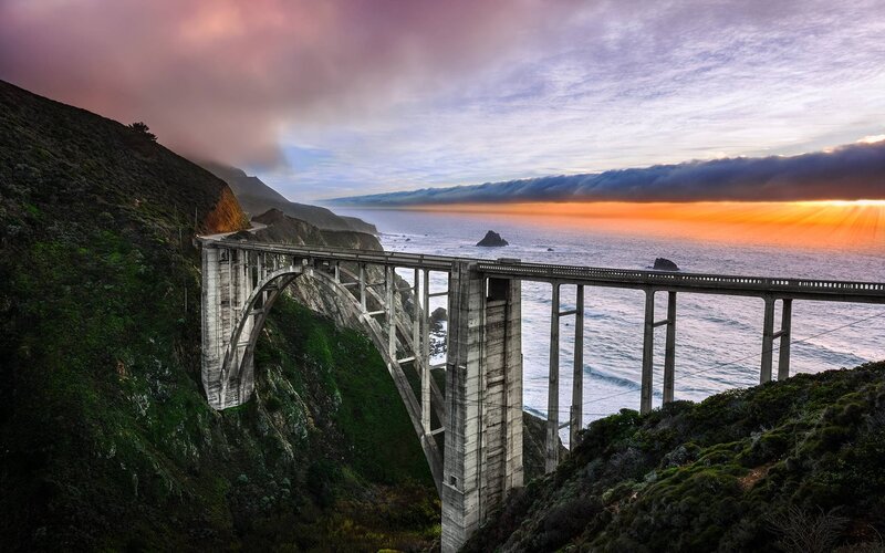 Bixby Creek Bridge — Orange, Dramatic
