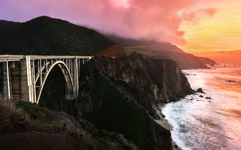 Bixby Creek Bridge — Pink
