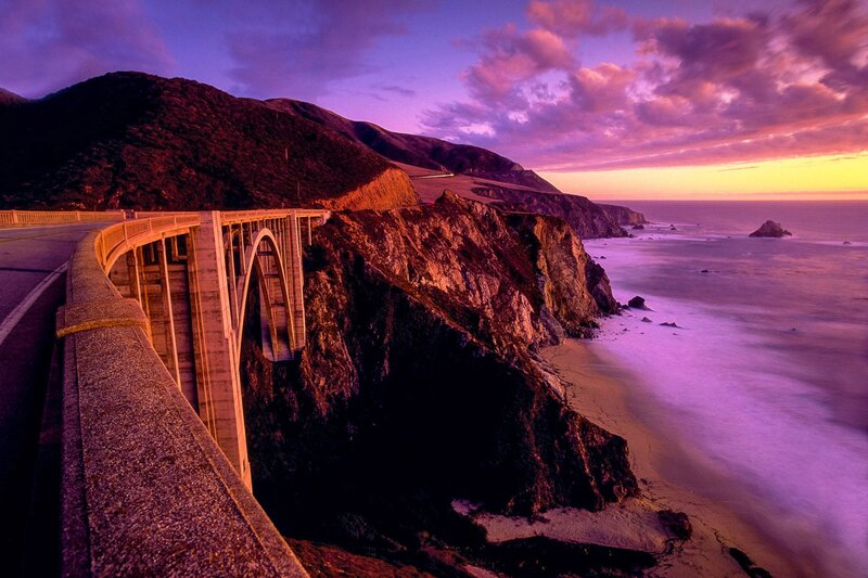 Bixby Creek Bridge — Purple, Dramatic, Sunset